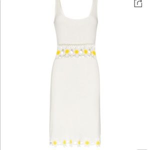 STAUD floral crochet daisy mini dress in ivory / yellow !! size small